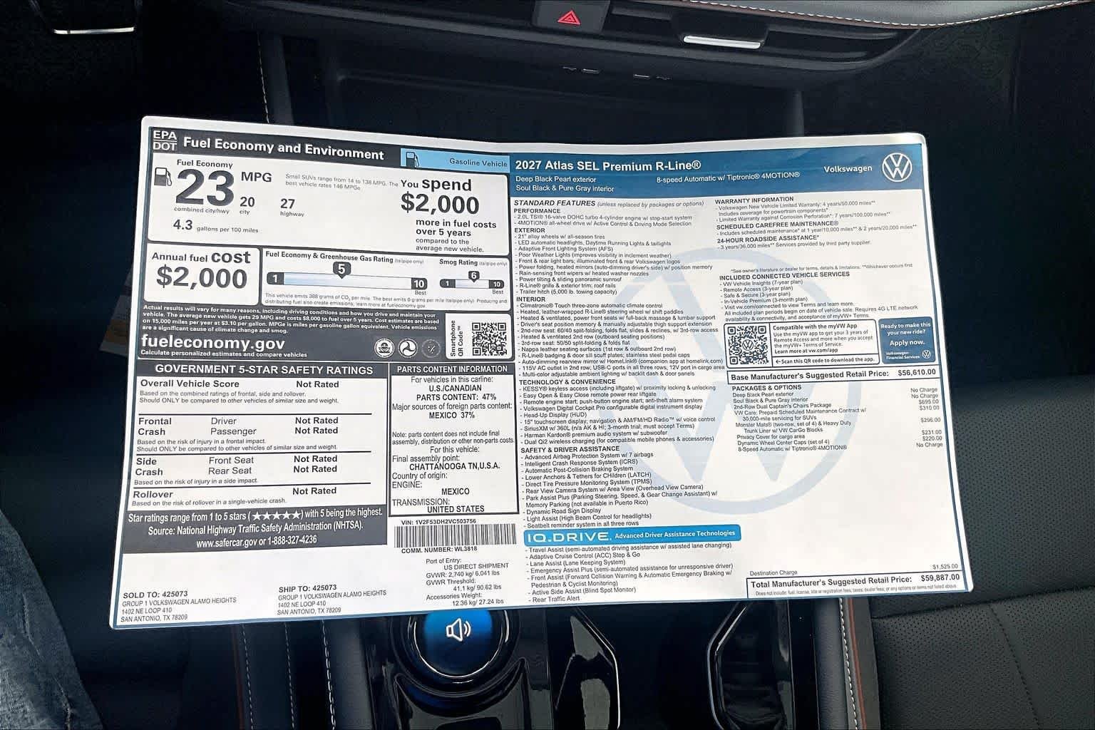 New 2027 Volkswagen Atlas SEL Premium R-Line AWD/4WD image 22