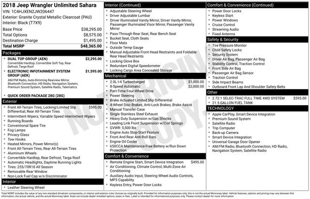 Used 2018 Jeep Wrangler Unlimited Sahara w/ Dual Top Group image 5