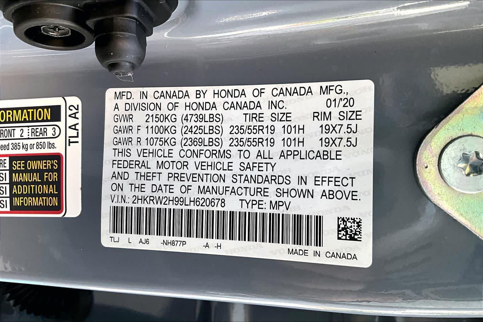 Certified 2020 Honda CR-V Touring image 33
