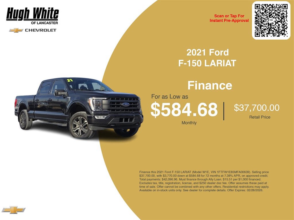 Used 2021 Ford F150 Lariat w/ Equipment Group 502A High image 3