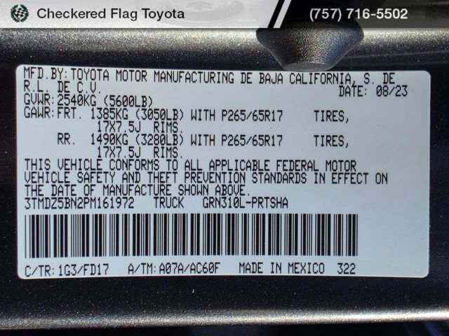 Used 2023 Toyota Tacoma TRD Sport w/ Black Out Package (TMS) AWD/4WD image 21