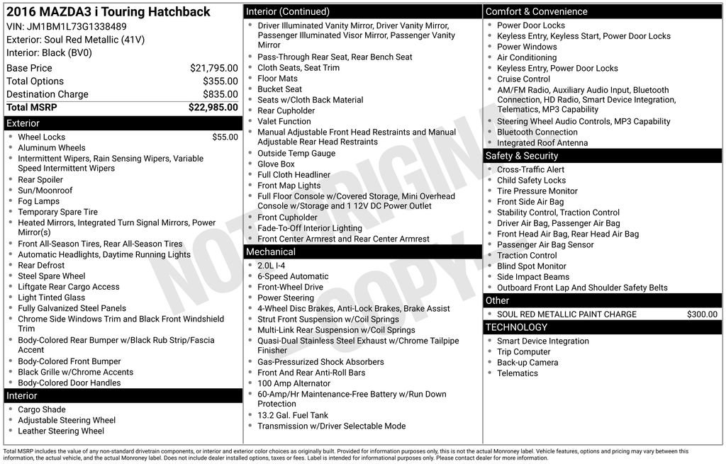 Used 2016 MAZDA MAZDA3 i Touring image 4