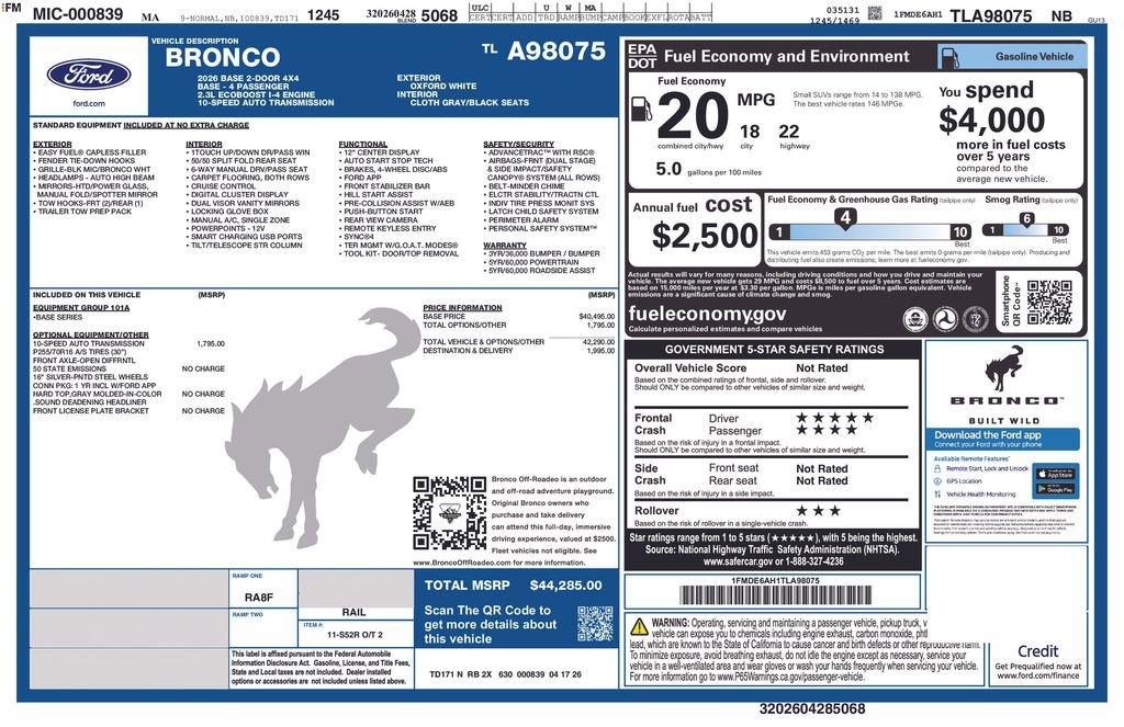 New 2026 Ford Bronco 2-Door AWD/4WD image 59