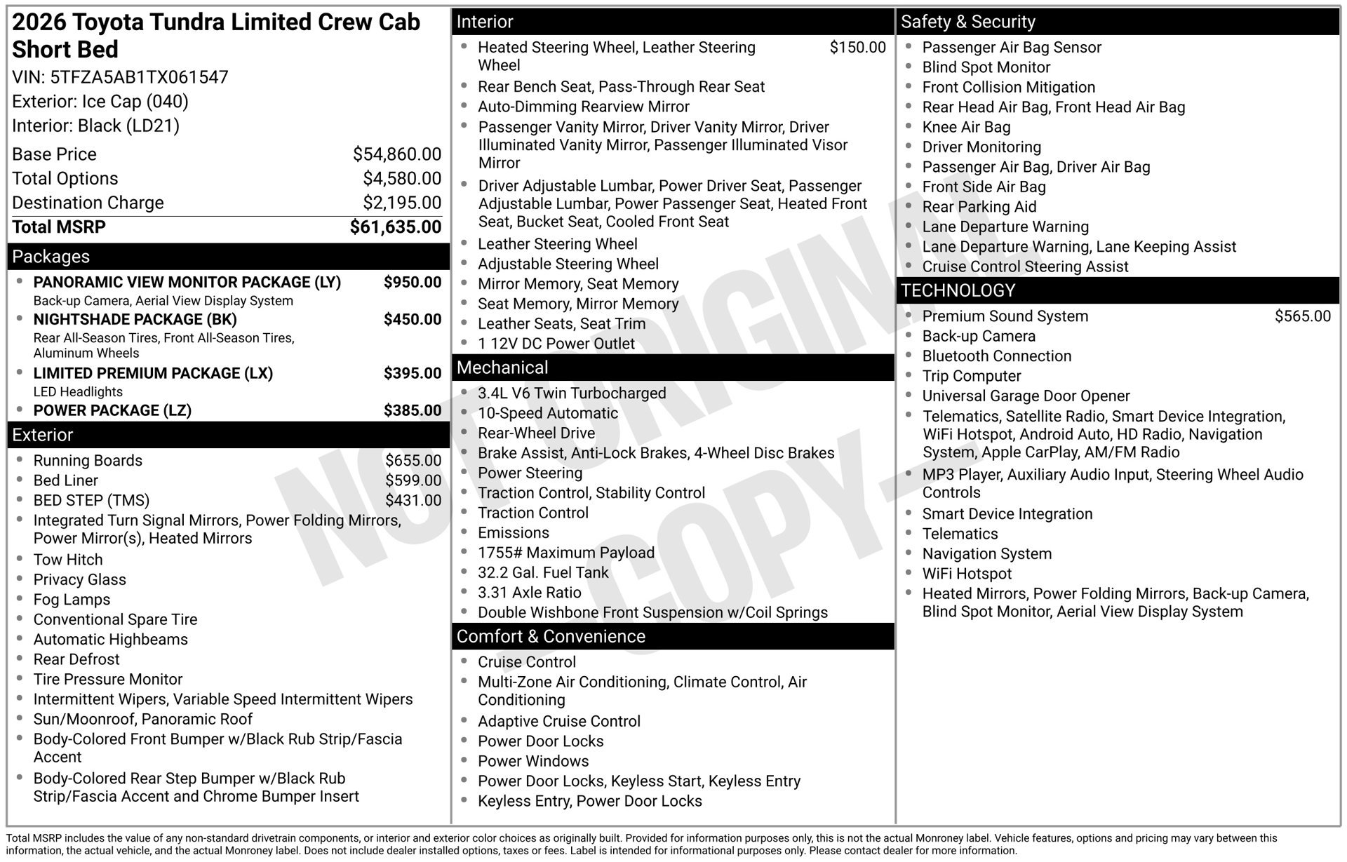 Used 2026 Toyota Tundra Limited RWD image 16