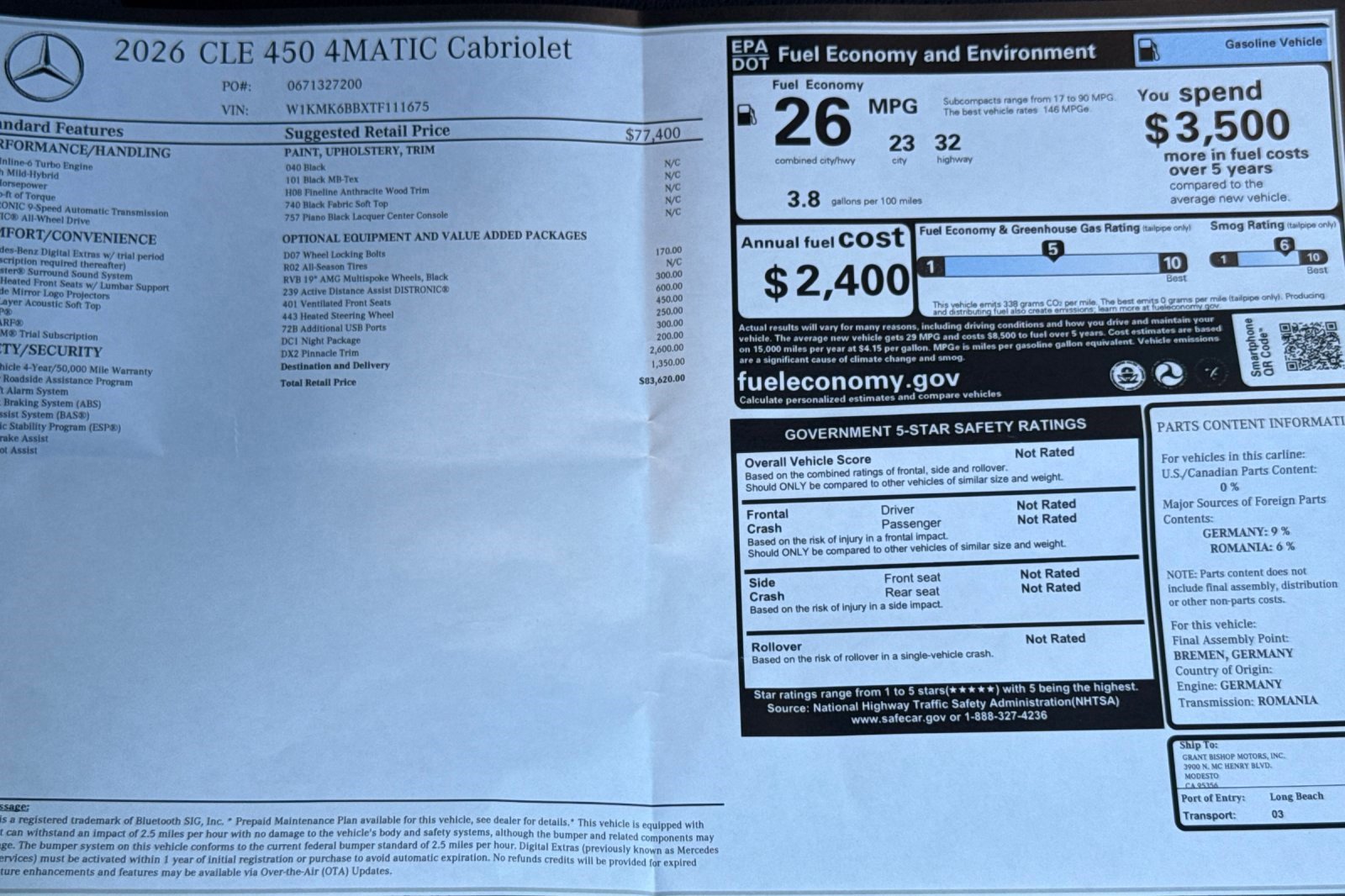 New 2026 Mercedes-Benz CLE 450 4MATIC Cabriolet image 30