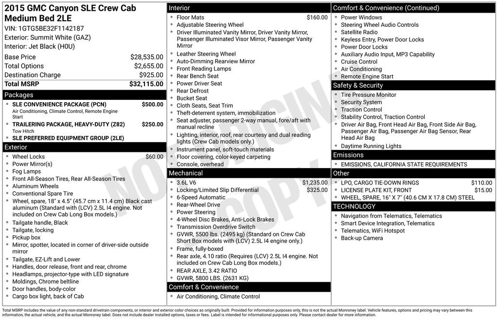 Used 2015 GMC Canyon SLE w/ SLE Convenience Package image 27