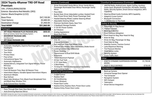 Used 2024 Toyota 4Runner TRD Off-Road Premium w/ Off Road Premium Plus Package AWD/4WD image 20