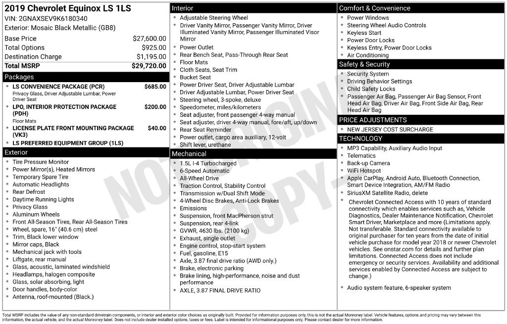 Used 2019 Chevrolet Equinox LS w/ LS Convenience Package AWD/4WD image 19