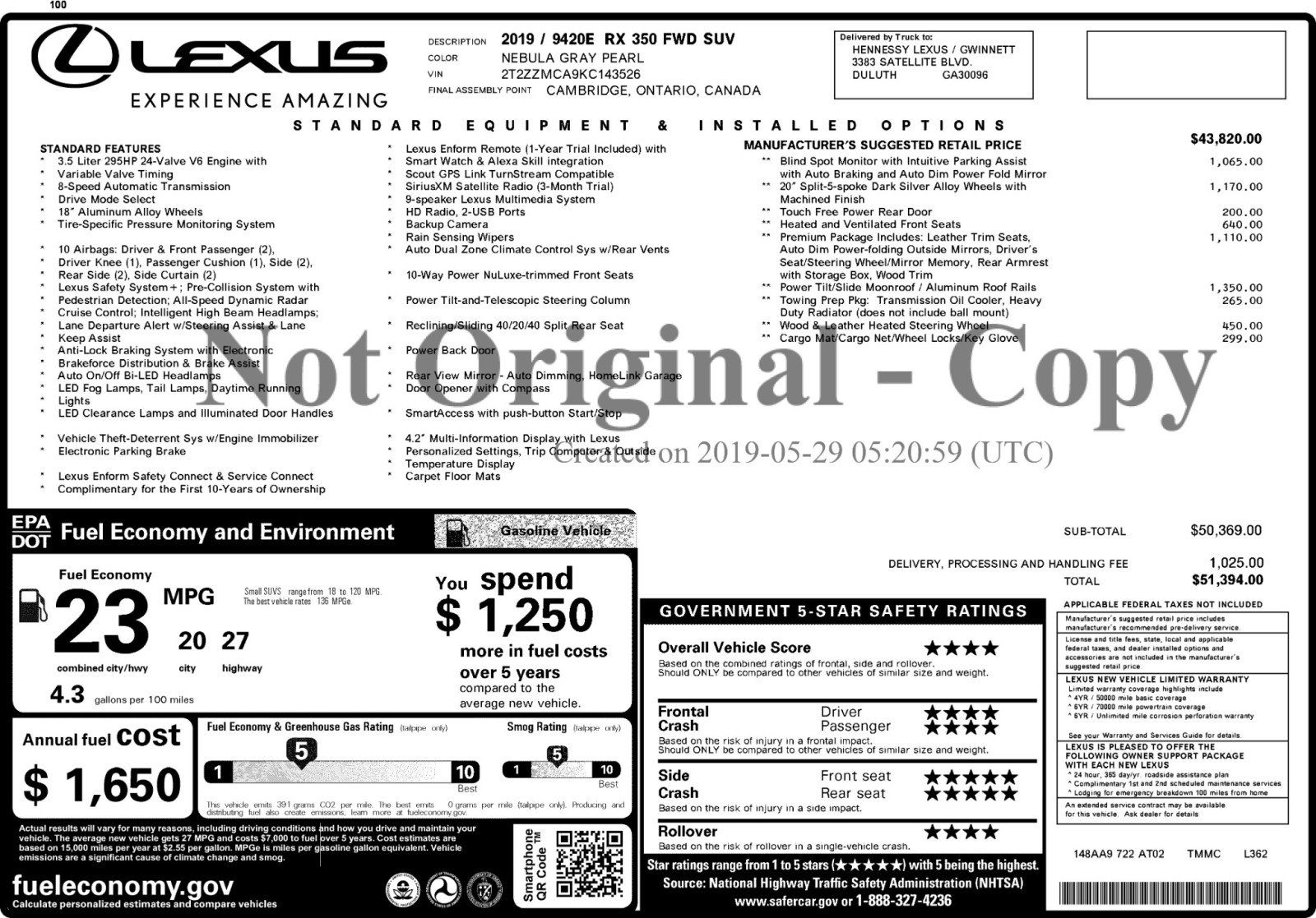 Used 2019 Lexus RX 350 FWD w/ Premium Package image 54