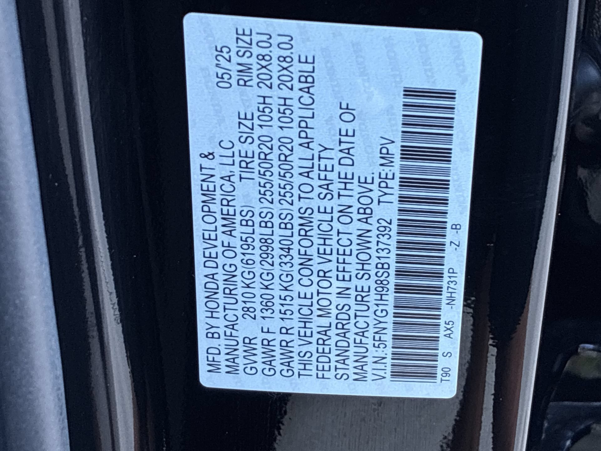 Certified 2025 Honda Pilot Black Edition image 39
