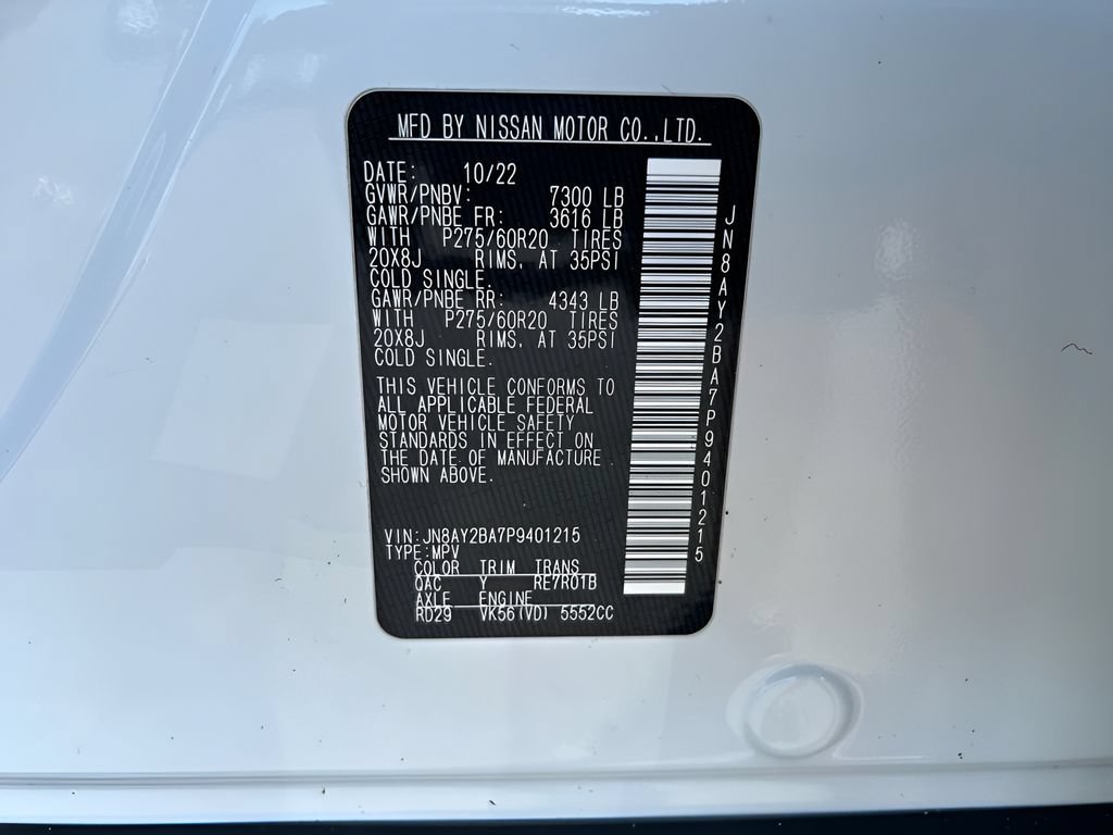 Used 2023 Nissan Armada SL w/ Midnight Edition Package RWD image 32