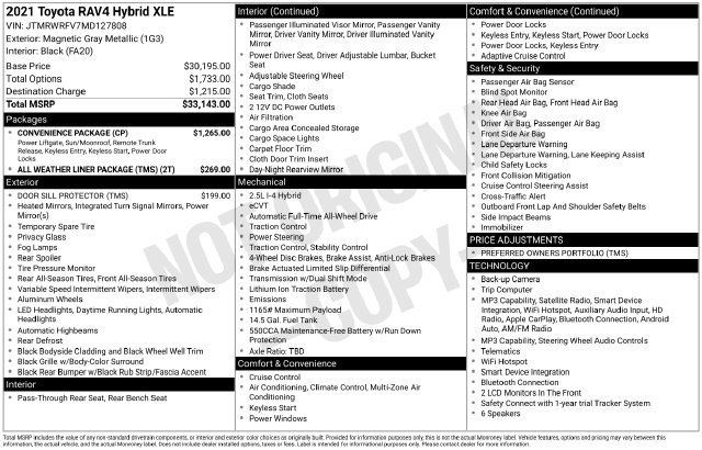 Used 2021 Toyota RAV4 XLE w/ Convenience Package AWD/4WD image 5