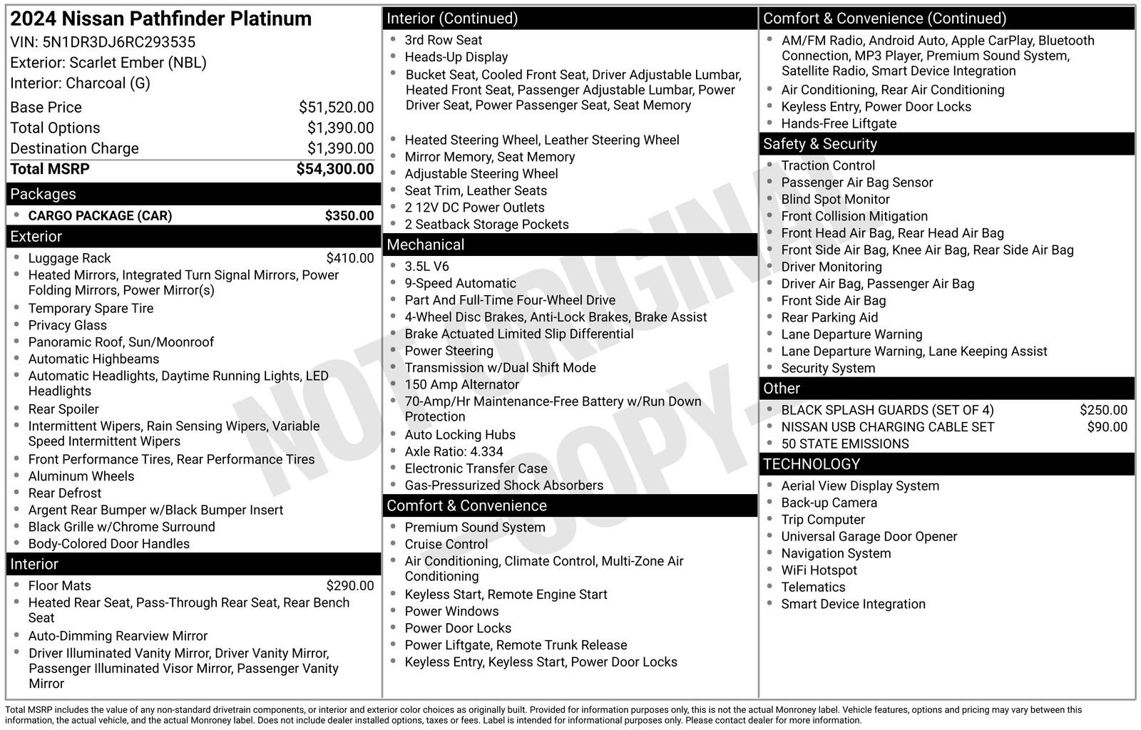 Certified 2024 Nissan Pathfinder Platinum w/ Cargo Package image 2