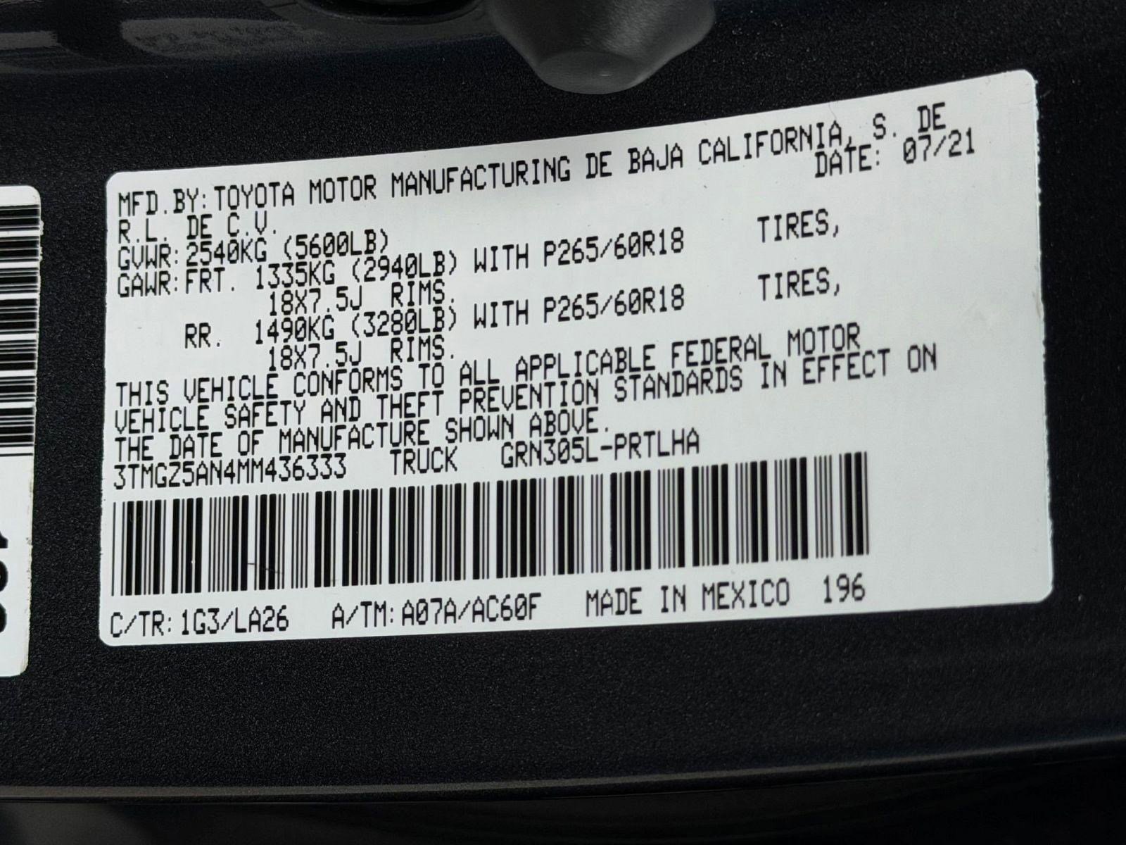 Used 2021 Toyota Tacoma Limited AWD/4WD image 21