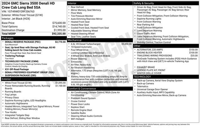 Used 2024 GMC Sierra 3500 Denali w/ Denali Reserve Package AWD/4WD image 75