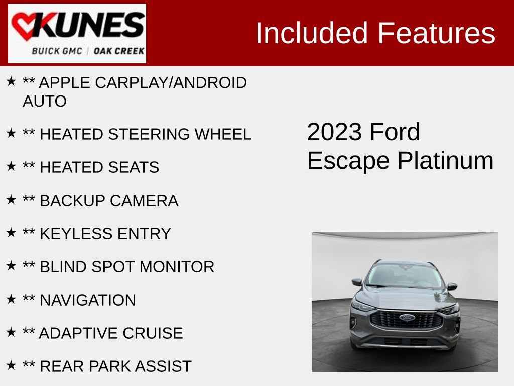 Used 2023 Ford Escape Platinum AWD/4WD image 2