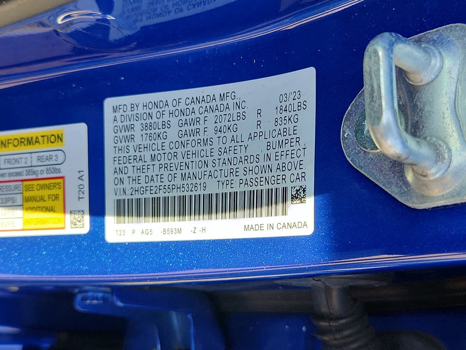 Certified 2023 Honda Civic Sport image 26