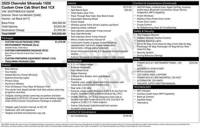 Certified 2020 Chevrolet Silverado 1500 Custom w/ Custom Value Package image 6