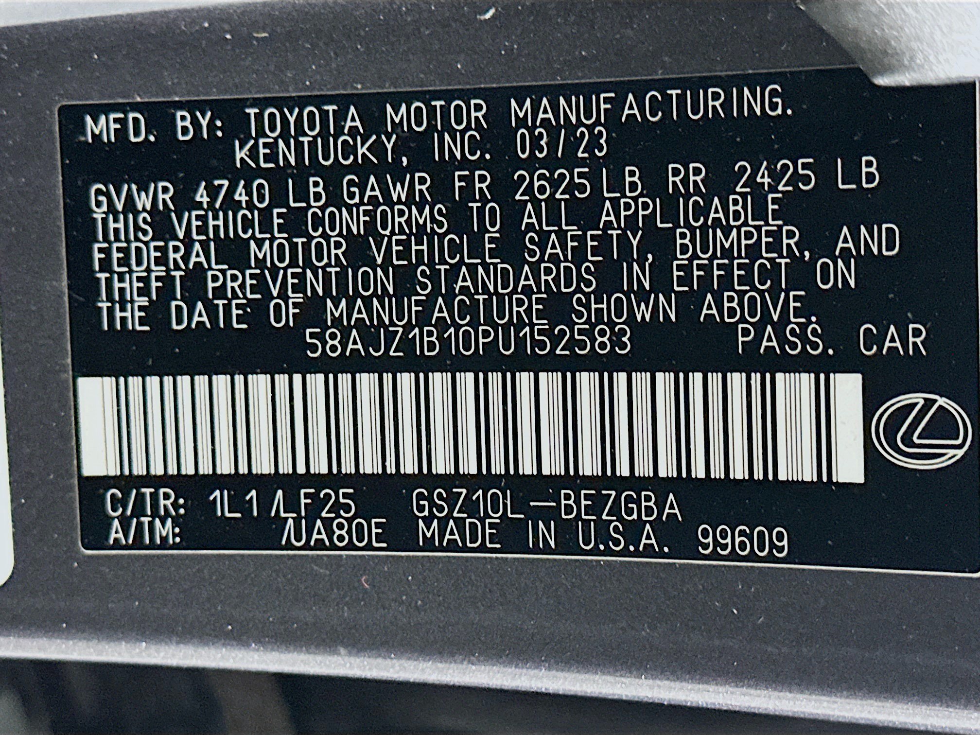 Used 2023 Lexus ES 350 F Sport w/ Accessory Package (Z2) FWD image 12