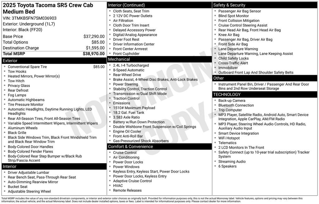 Certified 2025 Toyota Tacoma SR5 RWD image 7