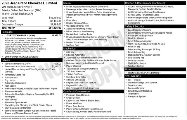 Used 2023 Jeep Grand Cherokee L Limited w/ Luxury Tech Group II AWD/4WD image 26