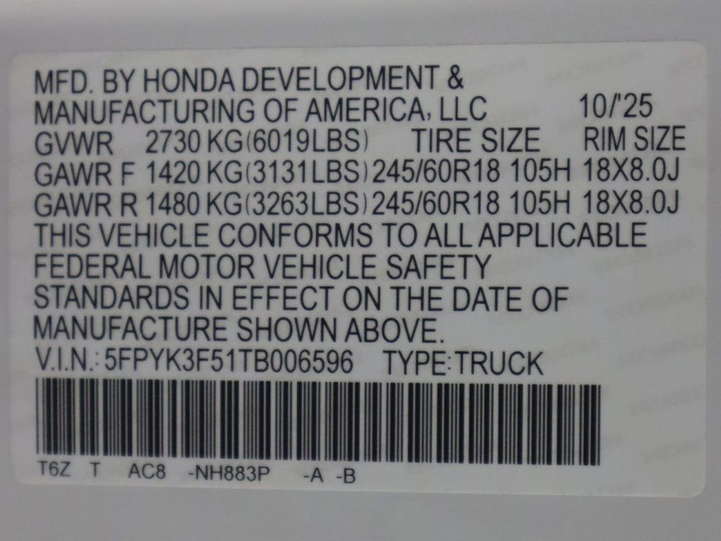 New 2026 Honda Ridgeline RTL image 24