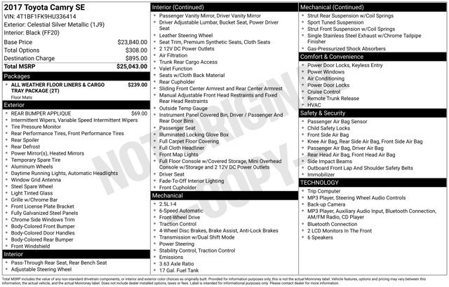 Certified 2017 Toyota Camry SE FWD image 32