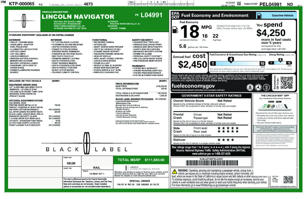 Certified 2023 Lincoln Navigator Black Label AWD/4WD image 3