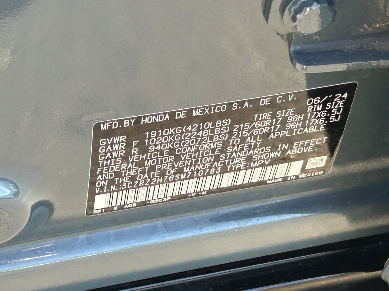 Certified 2025 Honda HR-V EX-L image 36