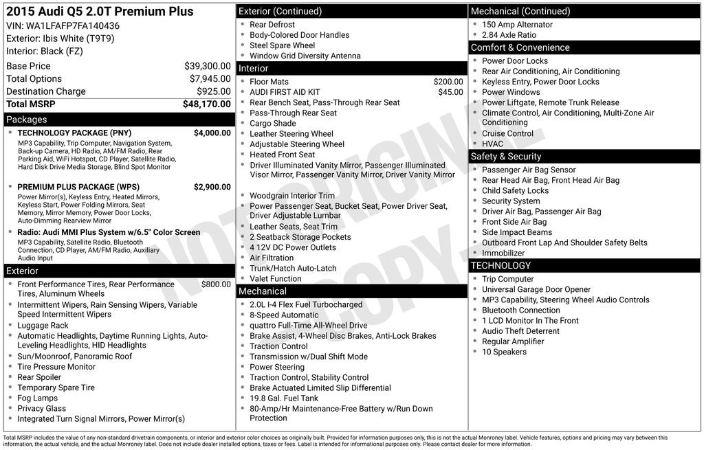 Used 2015 Audi Q5 2.0T Premium Plus w/ Technology Package image 5