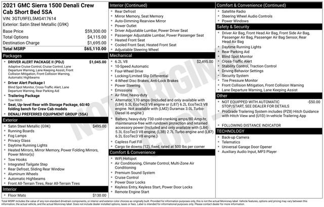 Used 2021 GMC Sierra 1500 Denali w/ Driver Alert Package II AWD/4WD image 39