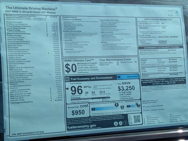 New 2027 BMW i5 M60 w/ M Sport Package AWD/4WD image 20