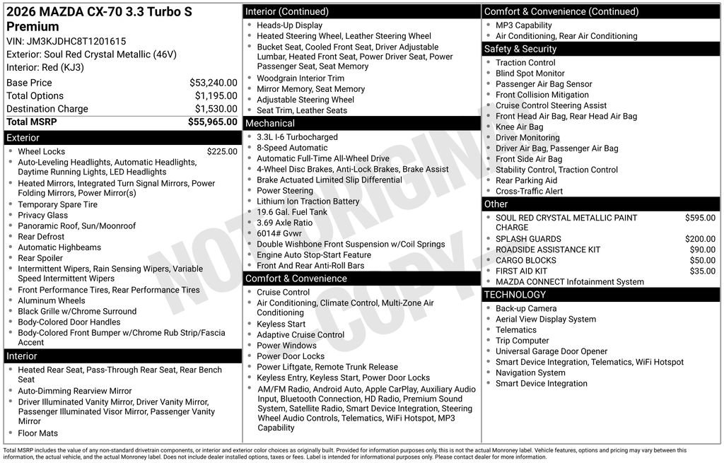 New 2026 MAZDA CX-70 3.3 Turbo S w/ Premium Package image 37