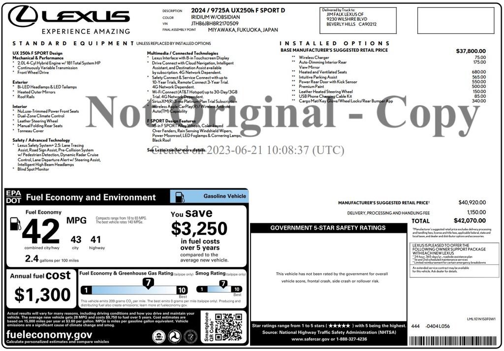 Used 2024 Lexus UX 250h F Sport FWD image 4