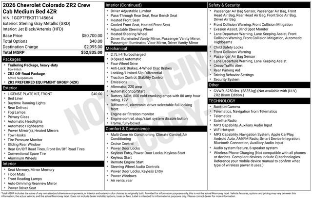 Used 2026 Chevrolet Colorado ZR2 AWD/4WD image 45