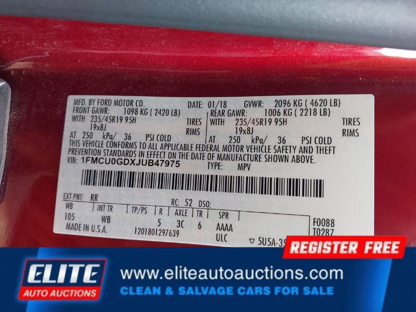 Used 2018 Ford Escape SE w/ SE Sport Appearance Package image 18