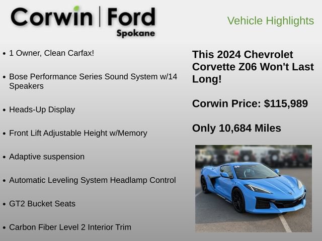 Used 2024 Chevrolet Corvette Z06 RWD image 6