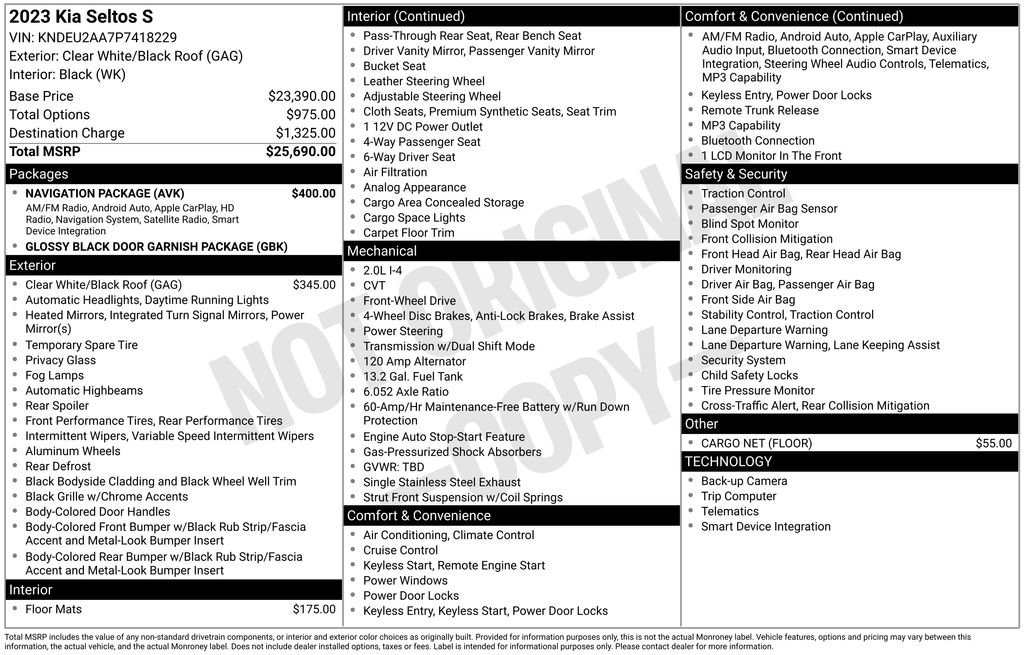 Used 2023 Kia Seltos S w/ Navigation Package image 35