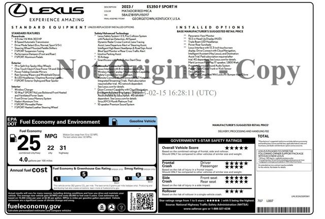 Certified 2023 Lexus ES 350 F Sport w/ Accessory Package (Z2) FWD image 3