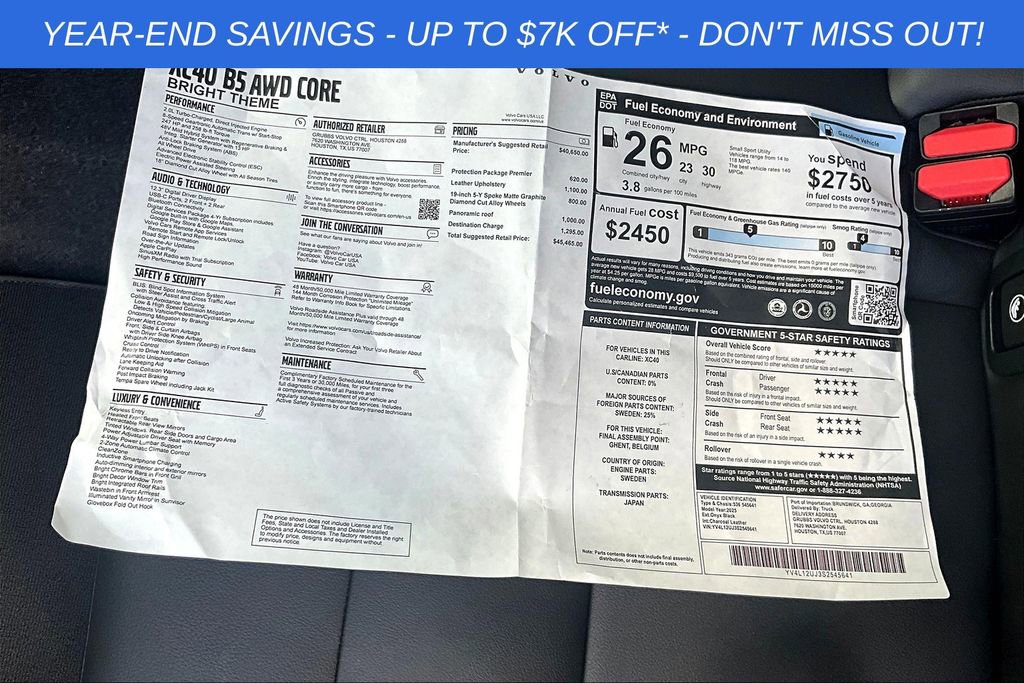 Used 2025 Volvo XC40 B5 Core w/ Protection Package Premier image 31