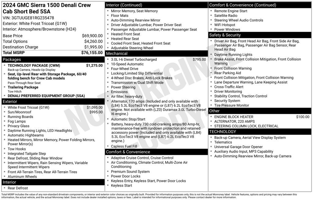 Used 2024 GMC Sierra 1500 Denali w/ Technology Package AWD/4WD image 2