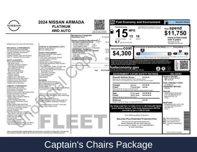 Used 2024 Nissan Armada Platinum w/ Captain's Chairs Package image 2