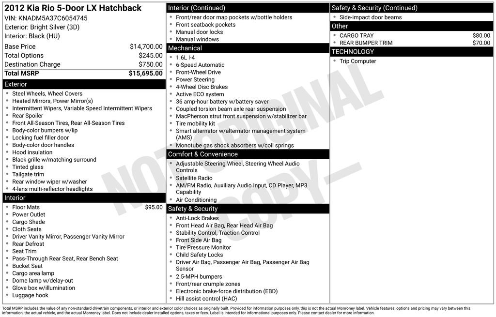 Used 2012 Kia Rio LX image 3
