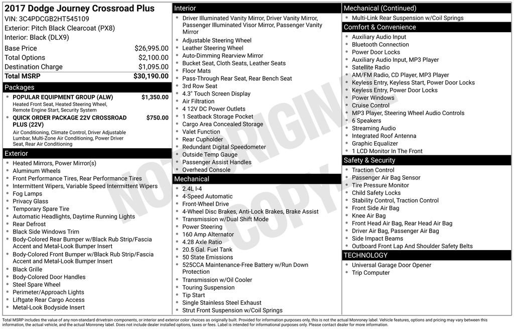 Used 2017 Dodge Journey Crossroad w/ Popular Equipment Group FWD image 6