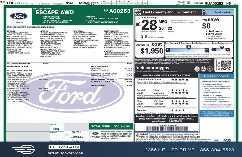 Used 2024 Ford Escape ST-Line w/ Tech Pack #1 image 29