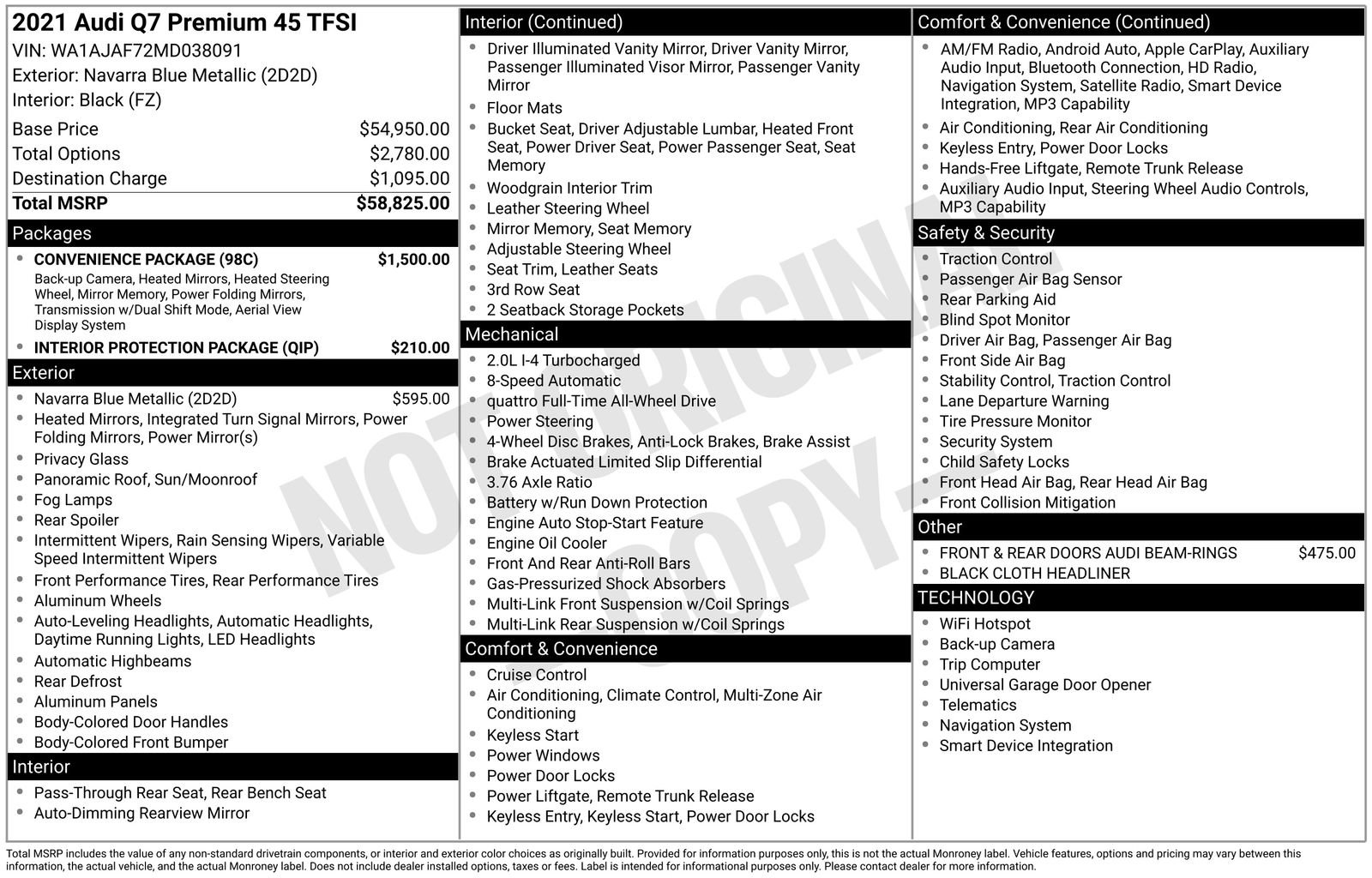 Certified 2021 Audi Q7 2.0T Premium w/ Convenience Package AWD/4WD image 16