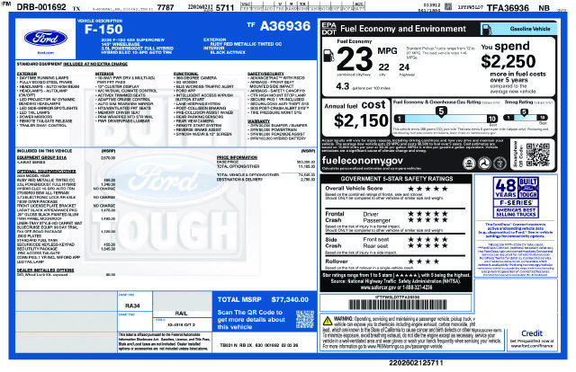 Used 2026 Ford F150 Lariat w/ Equipment Group 501A Mid AWD/4WD image 2