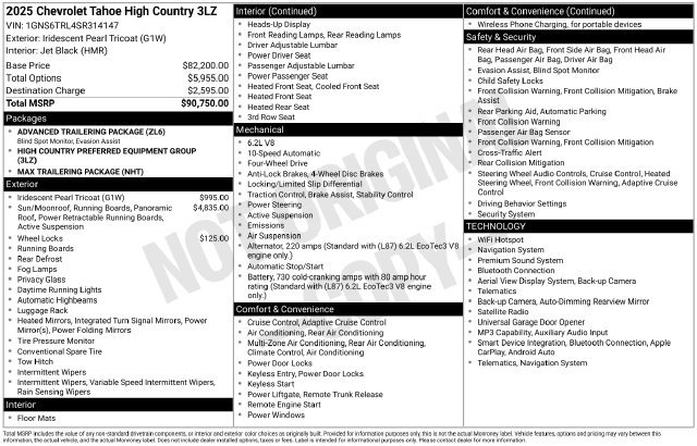 Used 2025 Chevrolet Tahoe High Country AWD/4WD image 71