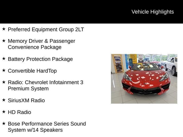 Used 2021 Chevrolet Corvette Stingray Preferred Conv w/ Battery Protection Package RWD image 6