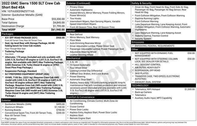 Used 2022 GMC Sierra 1500 SLT w/ X31 Off-Road Package image 27